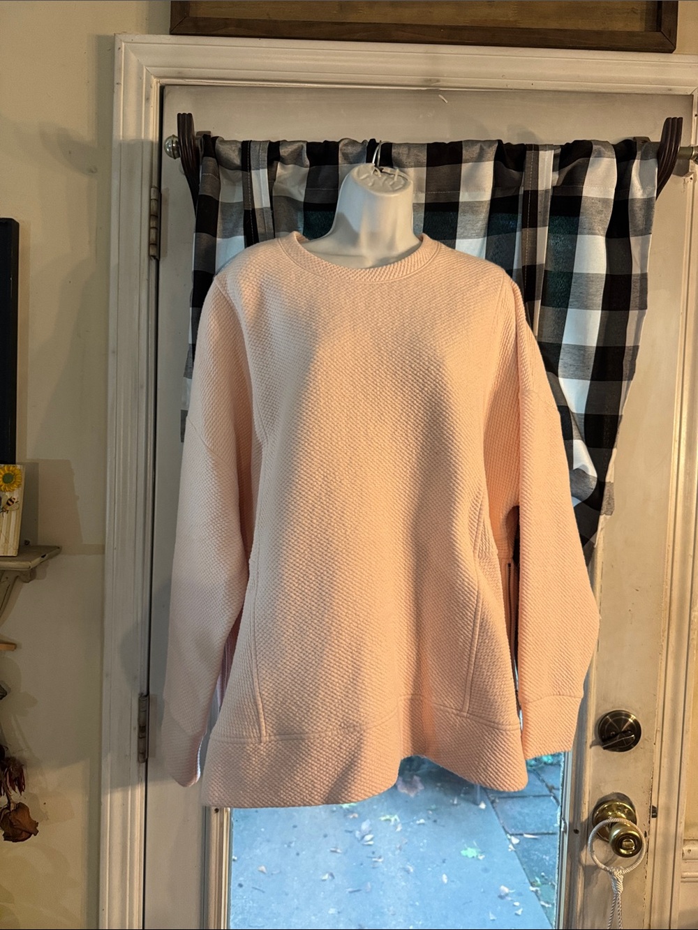 CALIA by Carrie Underwood Faded Pink Side Zip Crewneck XL NEW